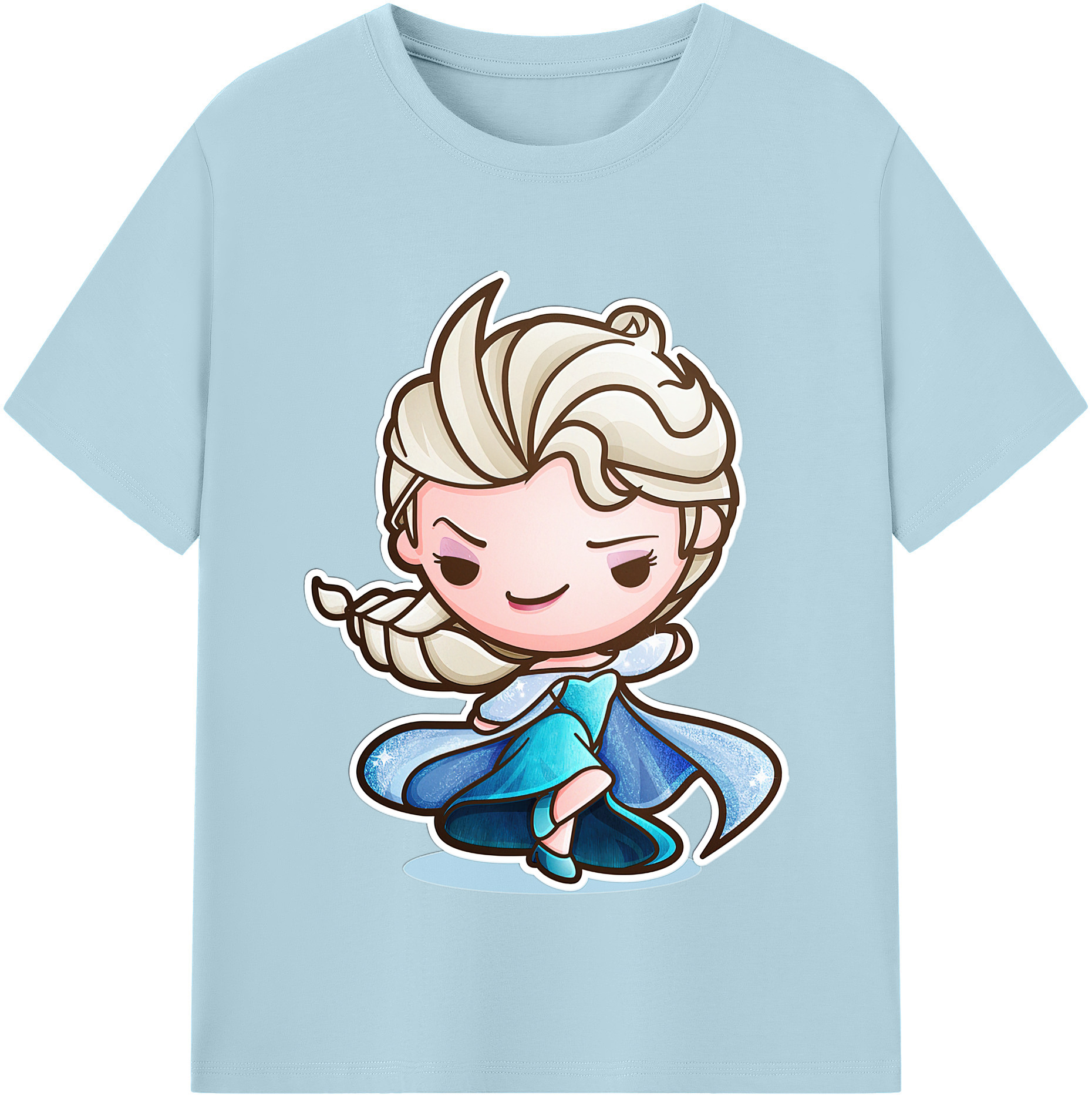 （画像用） アナと雪の女王 アンナ エルサ Frozen Anna Elsa 綿100％半袖Tシャツ（フロントプリント）